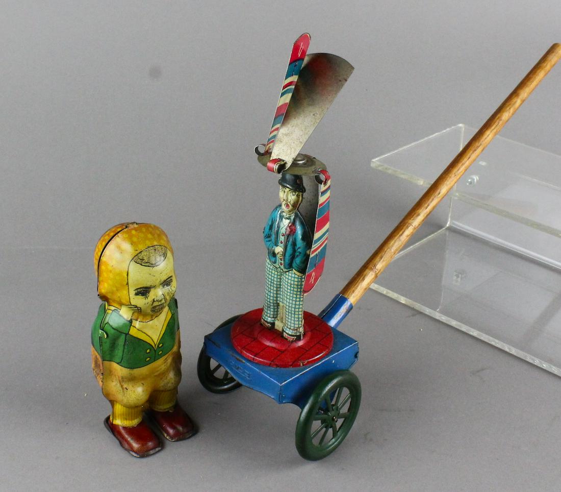 RICO Tin Charlie Chaplin Push Toy & Boy Toothache (1 of 3)