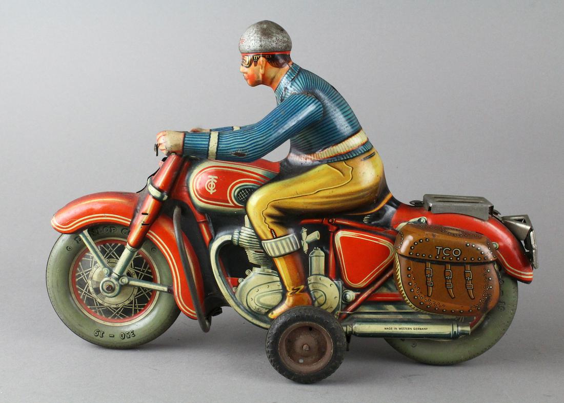Tippco German Tin Large Civilian Motorcycle (1 of 3)