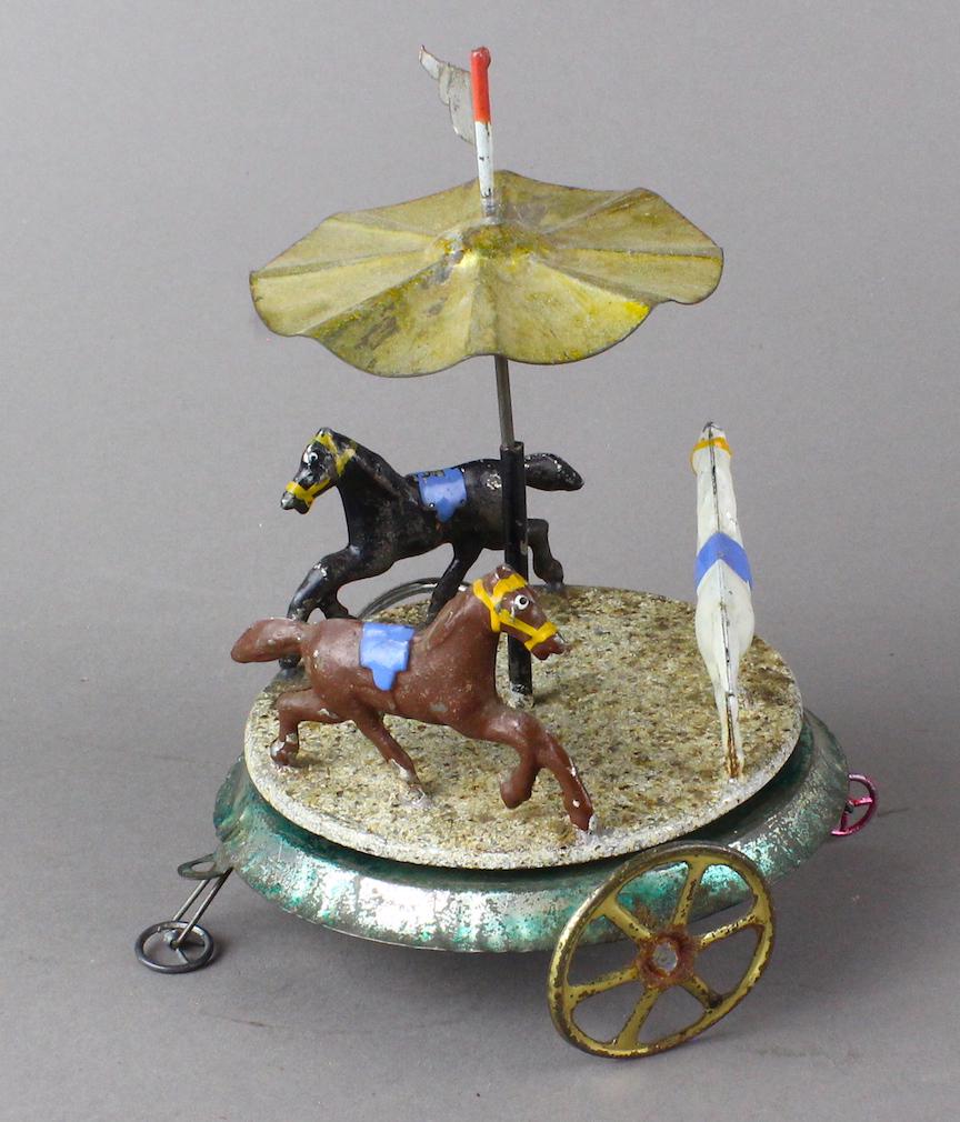 German Tin Carousel with Horses on Wheels (1 of 3)