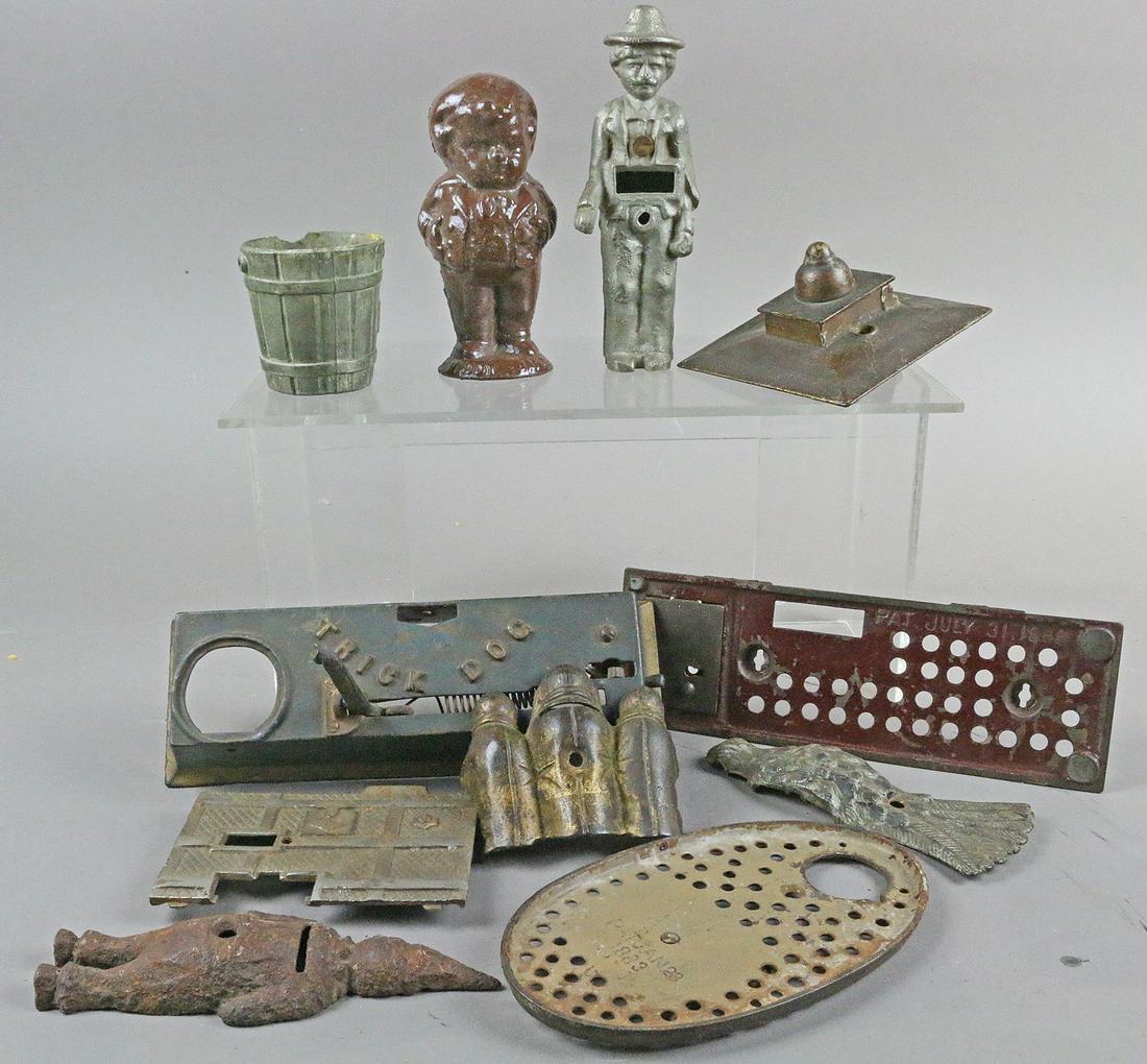 1890's Cast Iron Mechanical Bank Parts Lot (1 of 3)