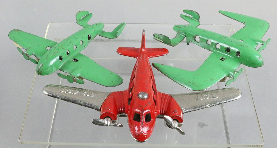 Arcade, Wyandotte Cast Iron Tin Plane Lot (1 of 3)
