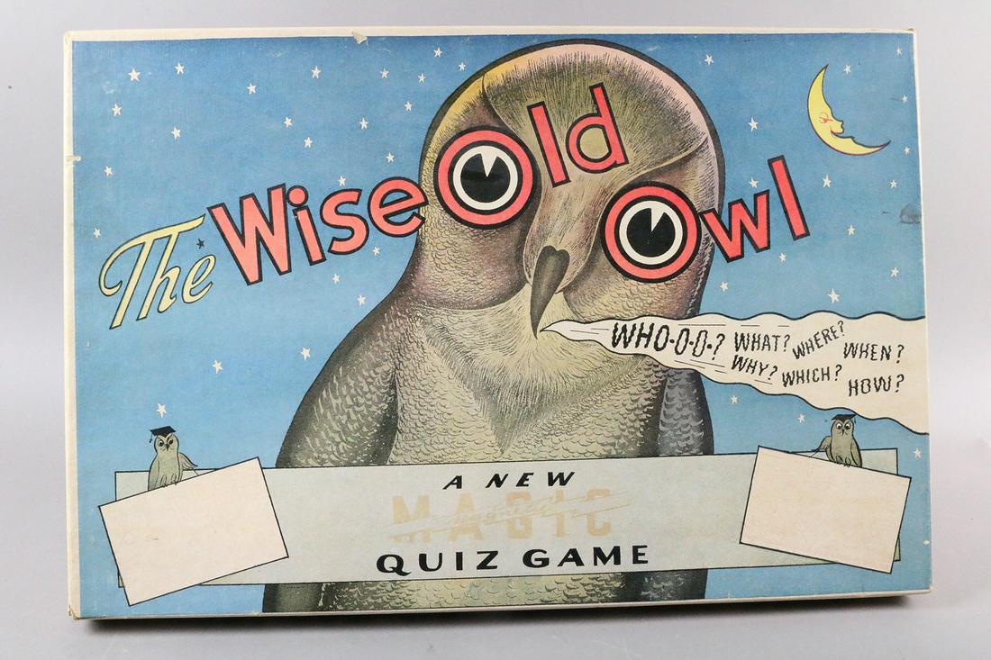 Wise Owl Game 1930s: Wise Owl Game 1930s magnetic 19 inches