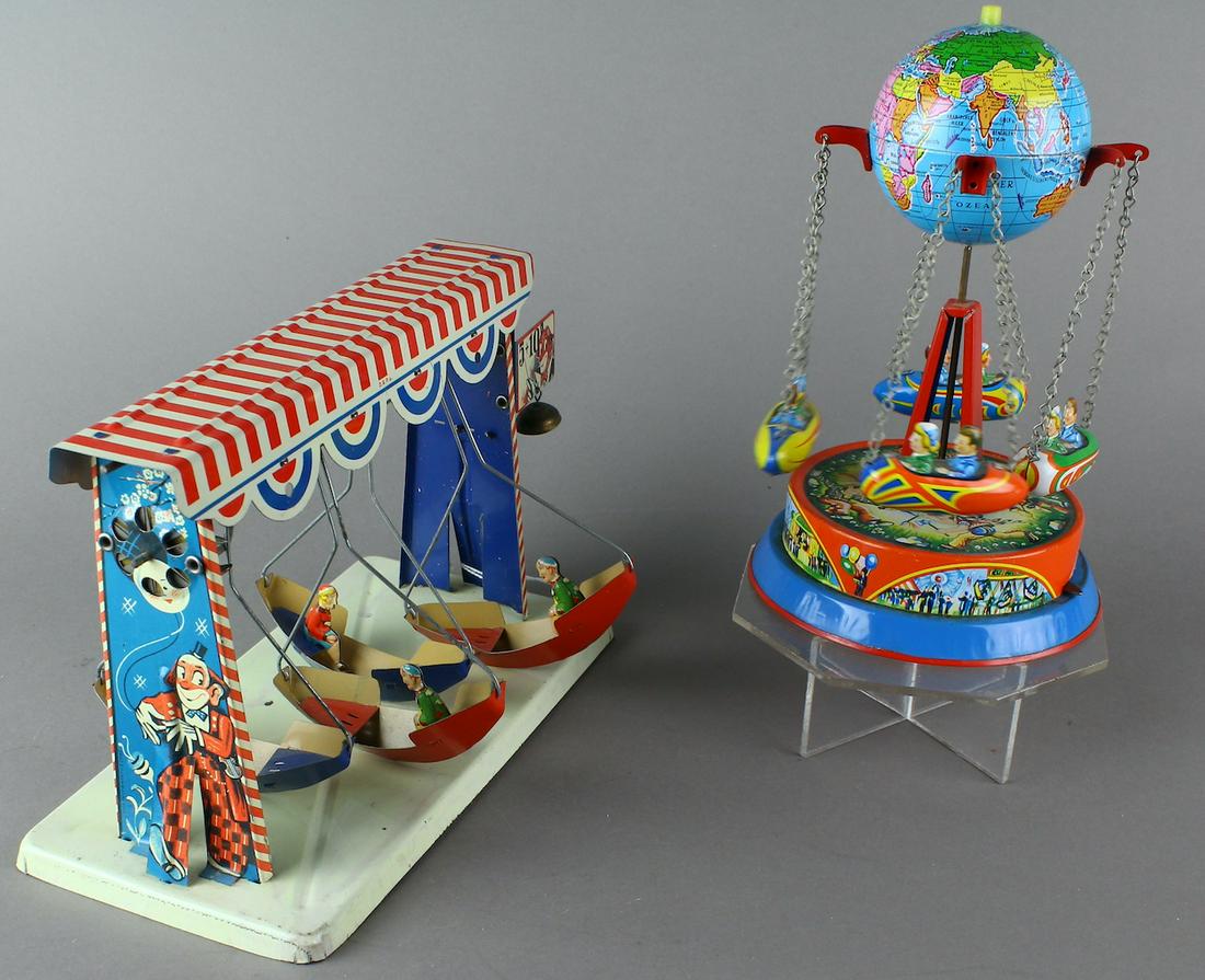 German Tin Carnival Ride Swinging Boats & Carousel (1 of 4)