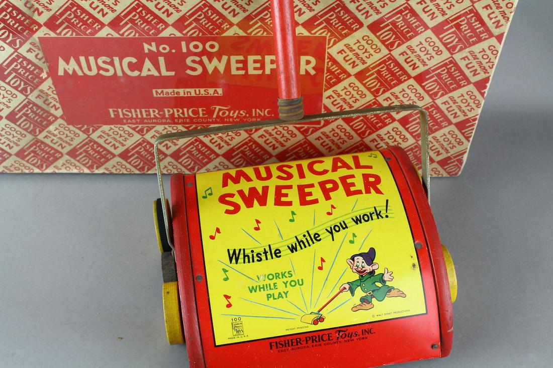 Fisher Price #100 Dopey 7 Dwarfs Musical Sweeper in Box (1 of 6)