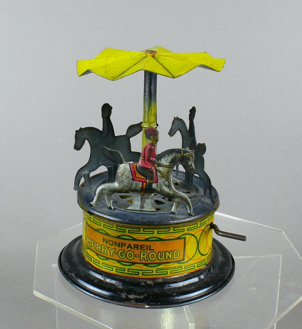 Tin Carousel Merry Go Round Horse & Riders (1 of 4)