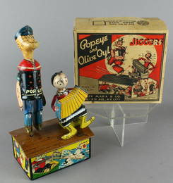 Marx Popeye and Olive Oyl Jiggers in Box