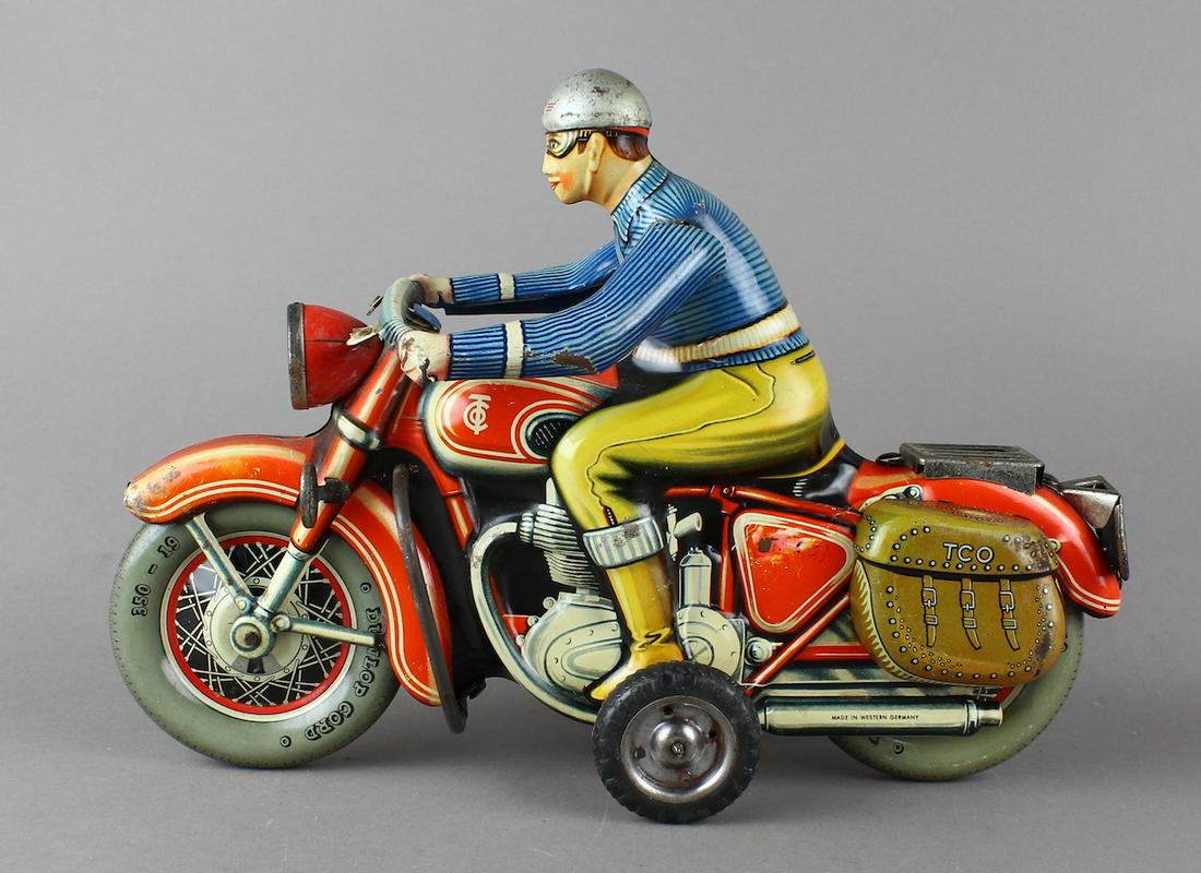 Tippco German Tin Large Civilian on Motorcycle (1 of 5)