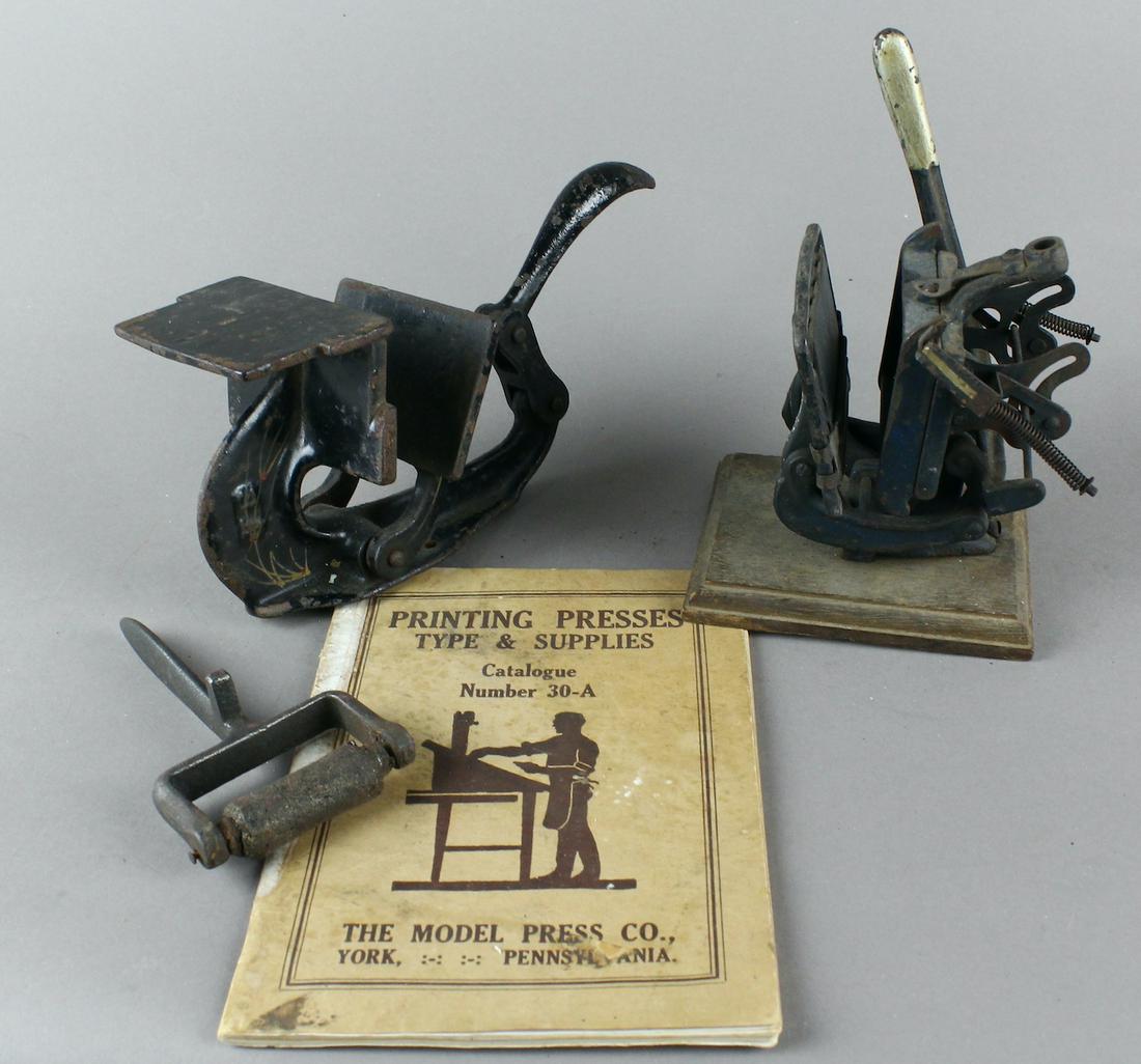 2 Miniature Printing Presses & Printing Supply Book (1 of 5)