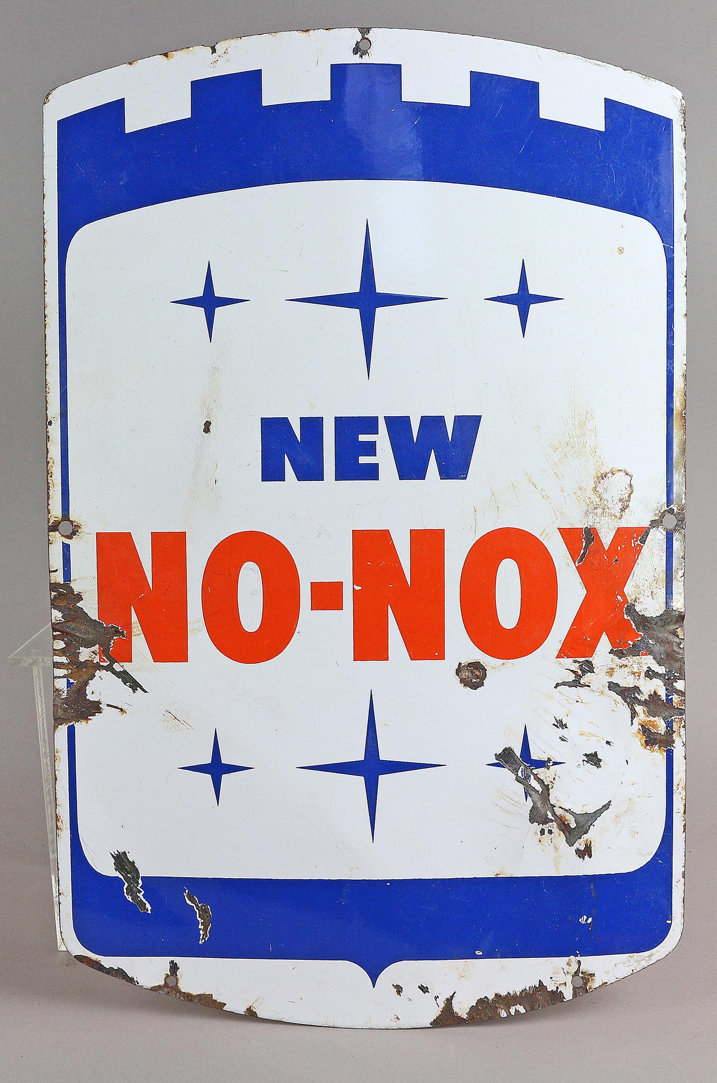 Gulf New No Nox Porcelain Sign Original 1940s (1 of 2)