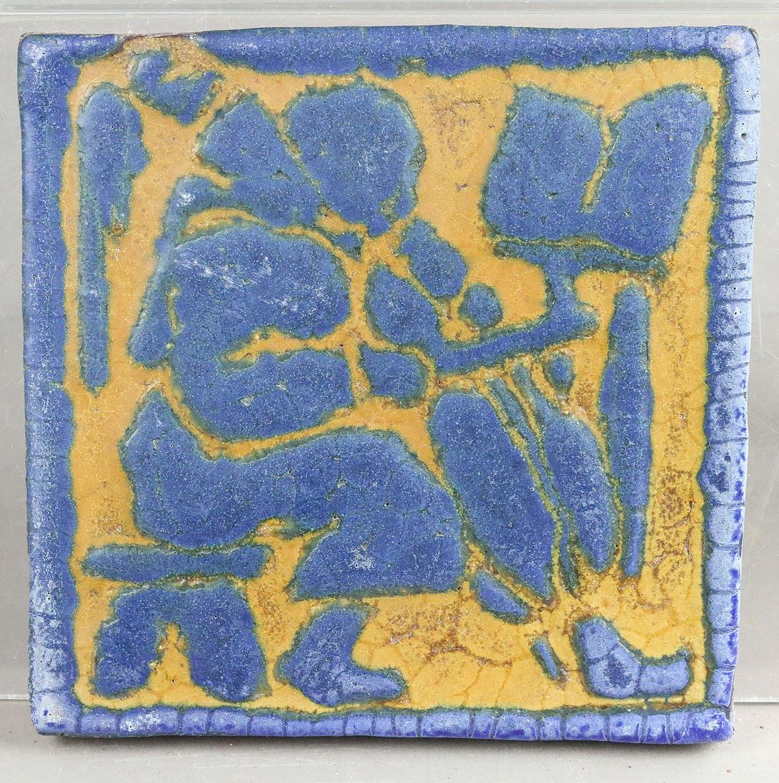 Grueby Monk Playing Cello Figural Tile (1 of 2)