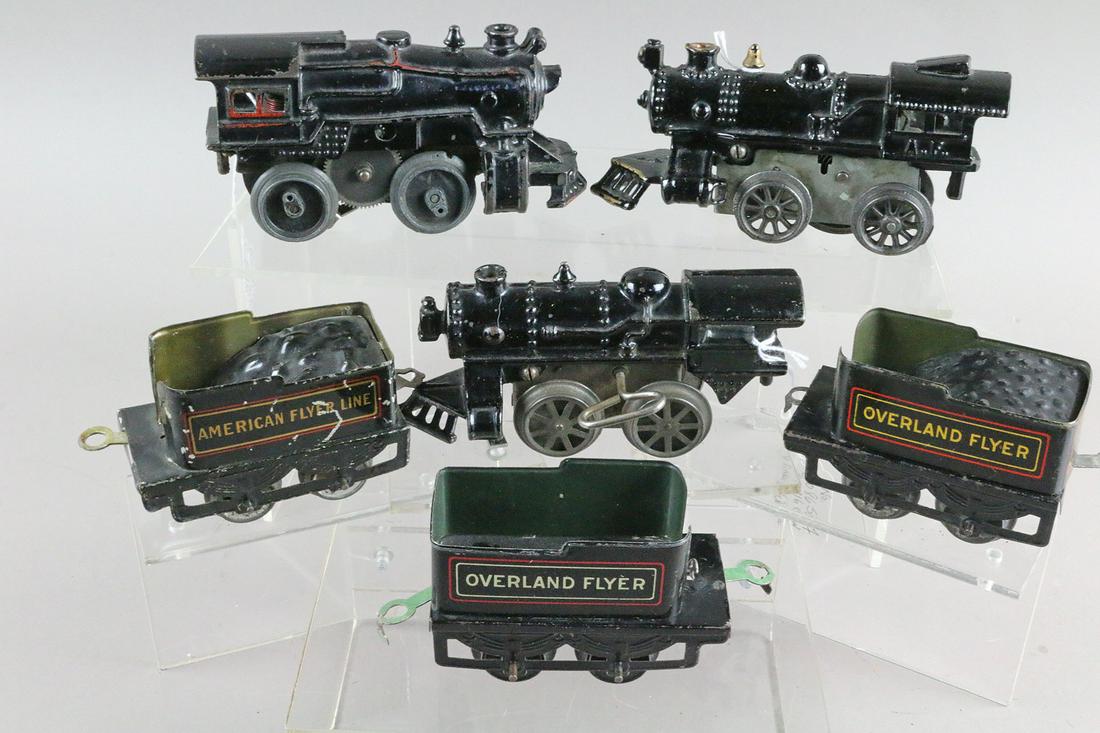 American Flyer Cast Iron Clockwork Engine Lot (1 of 2)
