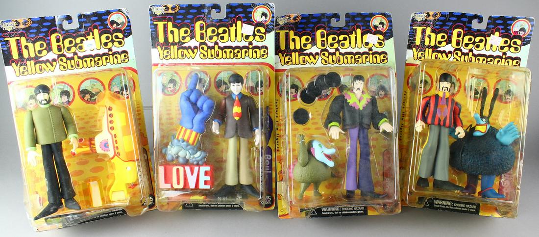 4 Beatles Yellow Submarine Figures Mint In Package: Mint Beatles Yellow Submarine Figures In Package- all four Beatles complete, never opened and well done with Yellow Submarine figures.