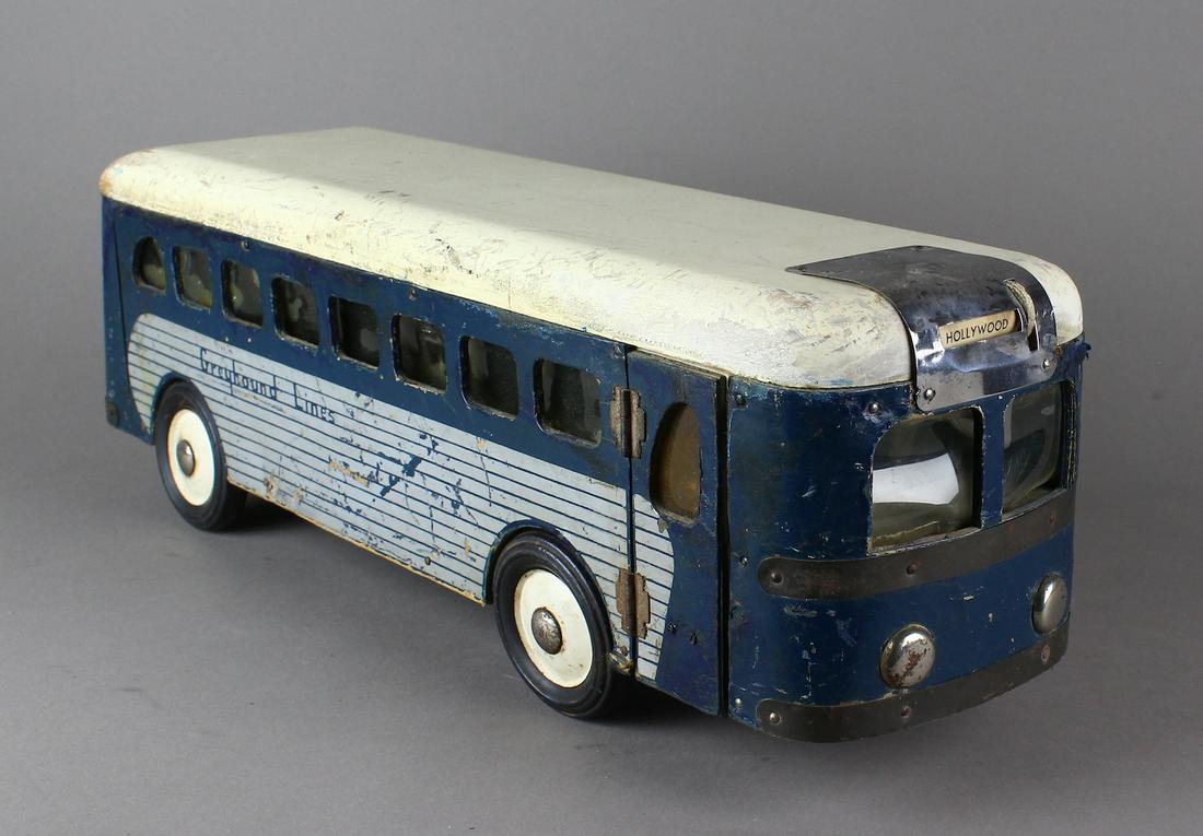 Buddy L Greyhound Bus: Buddy L Greyhound Bus 16 inches long with working door.