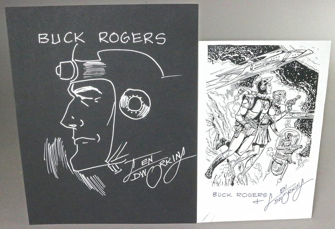 Buck Rogers Glen Dworkins Hand Drawn Signed: Buck Rogers Glen Dworkins Hand Drawn Signed All autographs & signed ephemera presented here is from the Cordelia Platt autograph collection. Highly regarded in the autograph industry, Cordelia was the