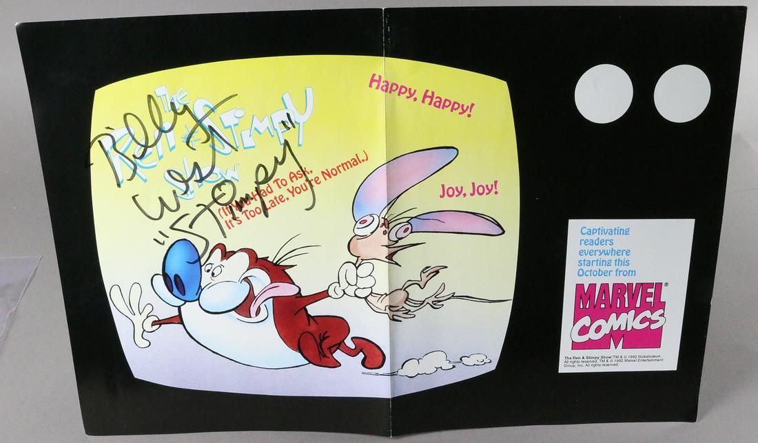 Ren and Stimpy Billy West Signed Movie Sheet: Ren and Stimpy Billy West Signed Movie Sheet All autographs & signed ephemera presented here is from the Cordelia Platt autograph collection. Highly regarded in the autograph industry, Cordelia was th