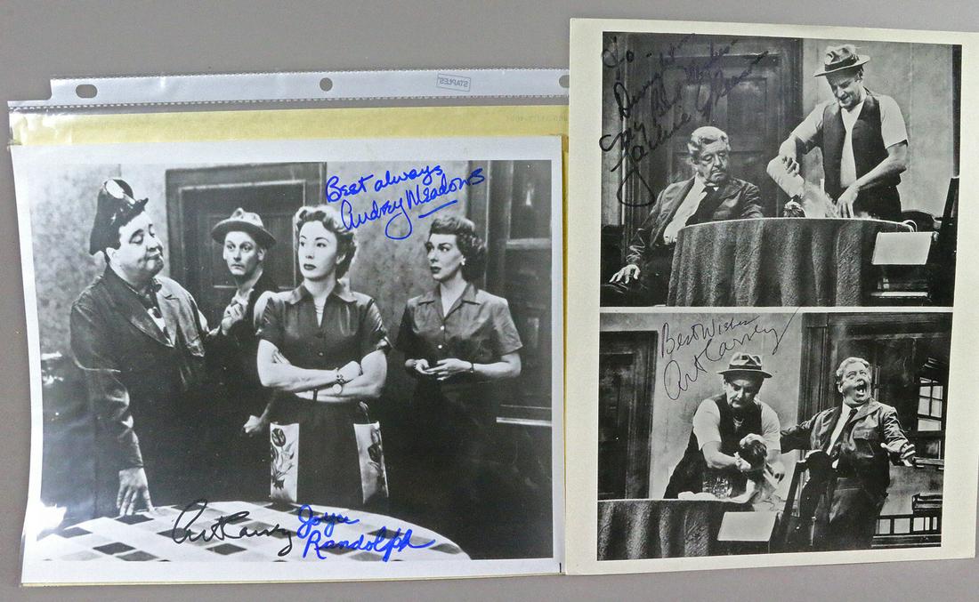 Jackie Gleason Art Carney Honeymooners Cast Autographs: Jackie Gleason Art Carney Honeymooners Cast Autographs All autographs & signed ephemera presented here is from the Cordelia Platt autograph collection. Highly regarded in the autograph industry, Corde