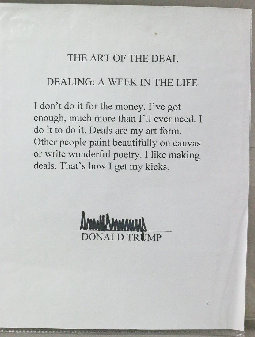 Donald Trump Autograph: Donald Trump Autograph All autographs & signed ephemera presented here is from the Cordelia Platt autograph collection. Highly regarded in the autograph industry, Cordelia was the president of the UAC