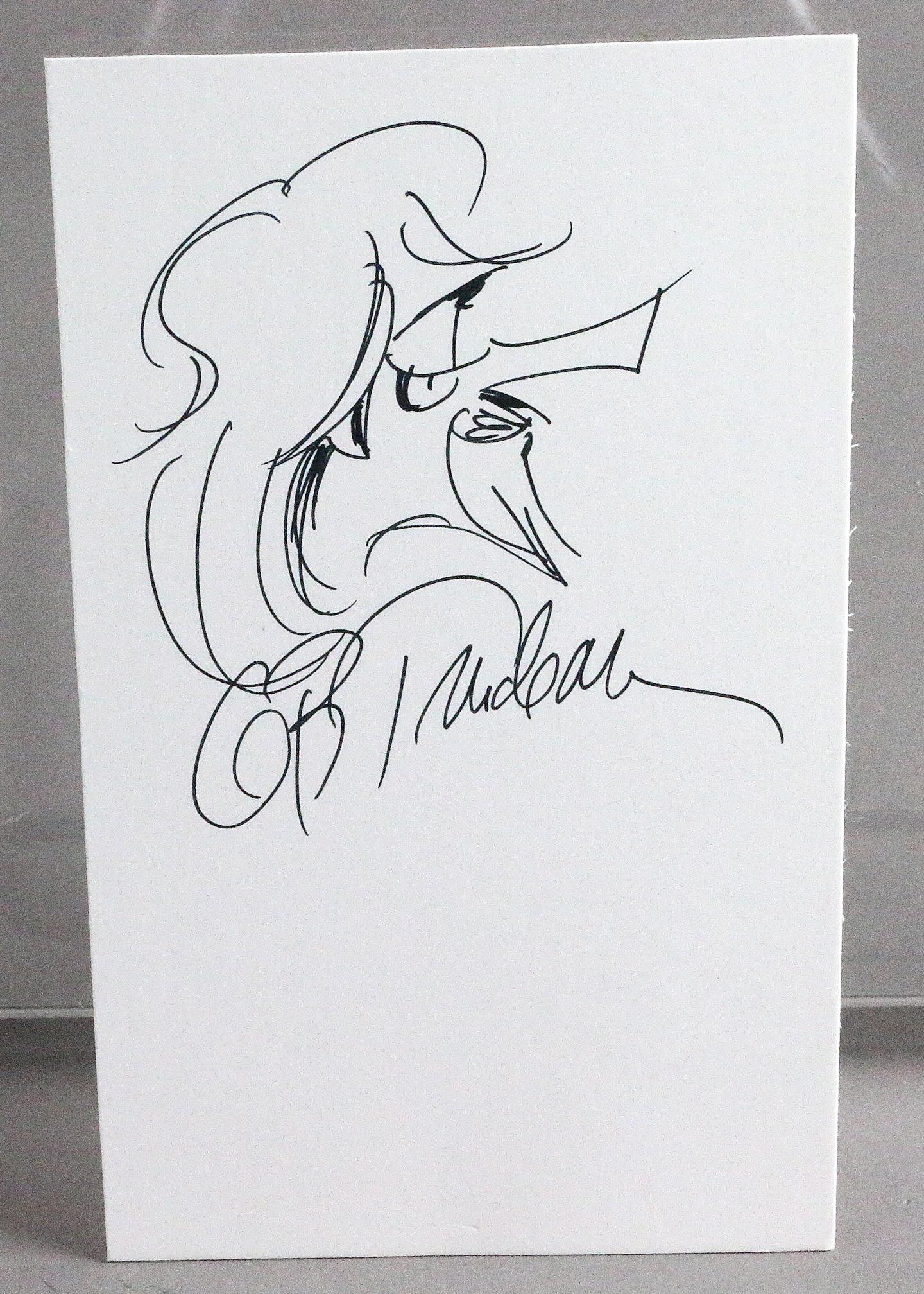 Gary Trudeau Hand Drawn Signed Cartoon: Gary Trudeau Hand Drawn Signed Cartoon, 6x4 All autographs & signed ephemera presented here is from the Cordelia Platt autograph collection. Highly regarded in the autograph industry, Cordelia was the
