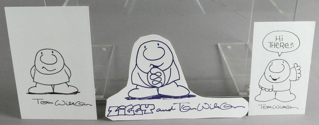 Ziggy Tom Wilson Hand Drawn Cartoons: Ziggy Tom Wilson Hand Drawn Cartoons All autographs & signed ephemera presented here is from the Cordelia Platt autograph collection. Highly regarded in the autograph industry, Cordelia was the presid