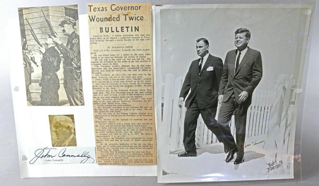Kennedy Assasination John Connoly JFK Signed: Kennedy Assasination John Connoly JFK Signed All autographs & signed ephemera presented here is from the Cordelia Platt autograph collection. Highly regarded in the autograph industry, Cordelia was th