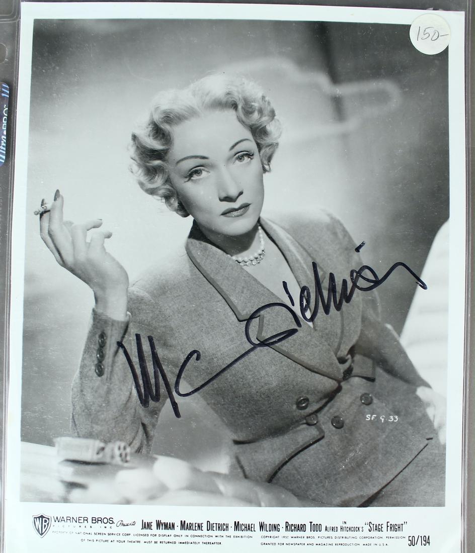 Signed Marlene Dietrich Glossy Photo: Signed Marlene Dietrich Glossy Photo. All autographs & signed ephemera presented here is from the Cordelia Platt autograph collection. Highly regarded in the autograph industry, Cordelia was the presi