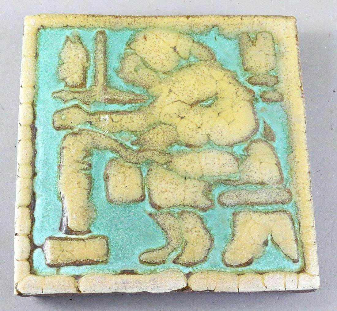 Grueby Monk Figural Tile 6 x 6: Grueby Monk Figural Tile 6 x 6