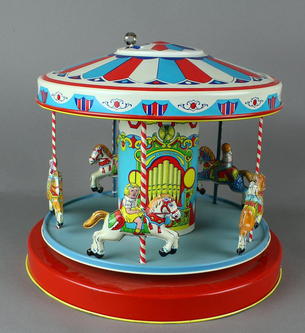J. Chein Tin Carousel Merry Go Round: J. Chein Tin Carousel Merry Go Round