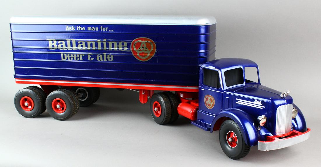 Smith Miller Ballantine Beer Truck Tractor Trailer: Smith Miller Ballantine Beer Truck. Fred Thompson reissue 27 inch truck, excellent condition