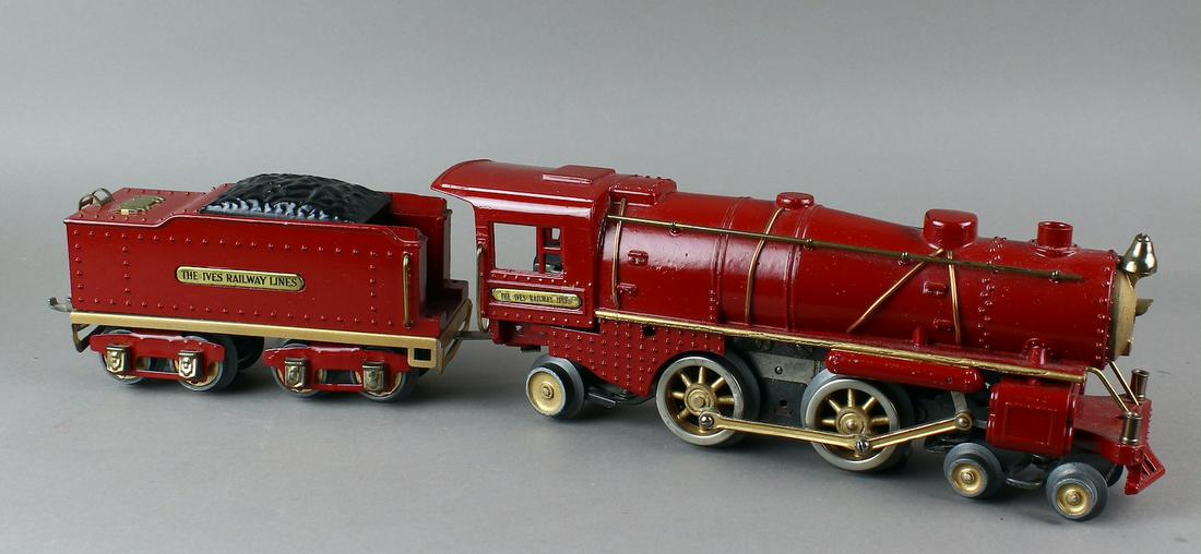 Ives 1122 4-4-2 Locomotive and Tender: Ives 1122 4-4-2 Locomotive and tender. Repainted.