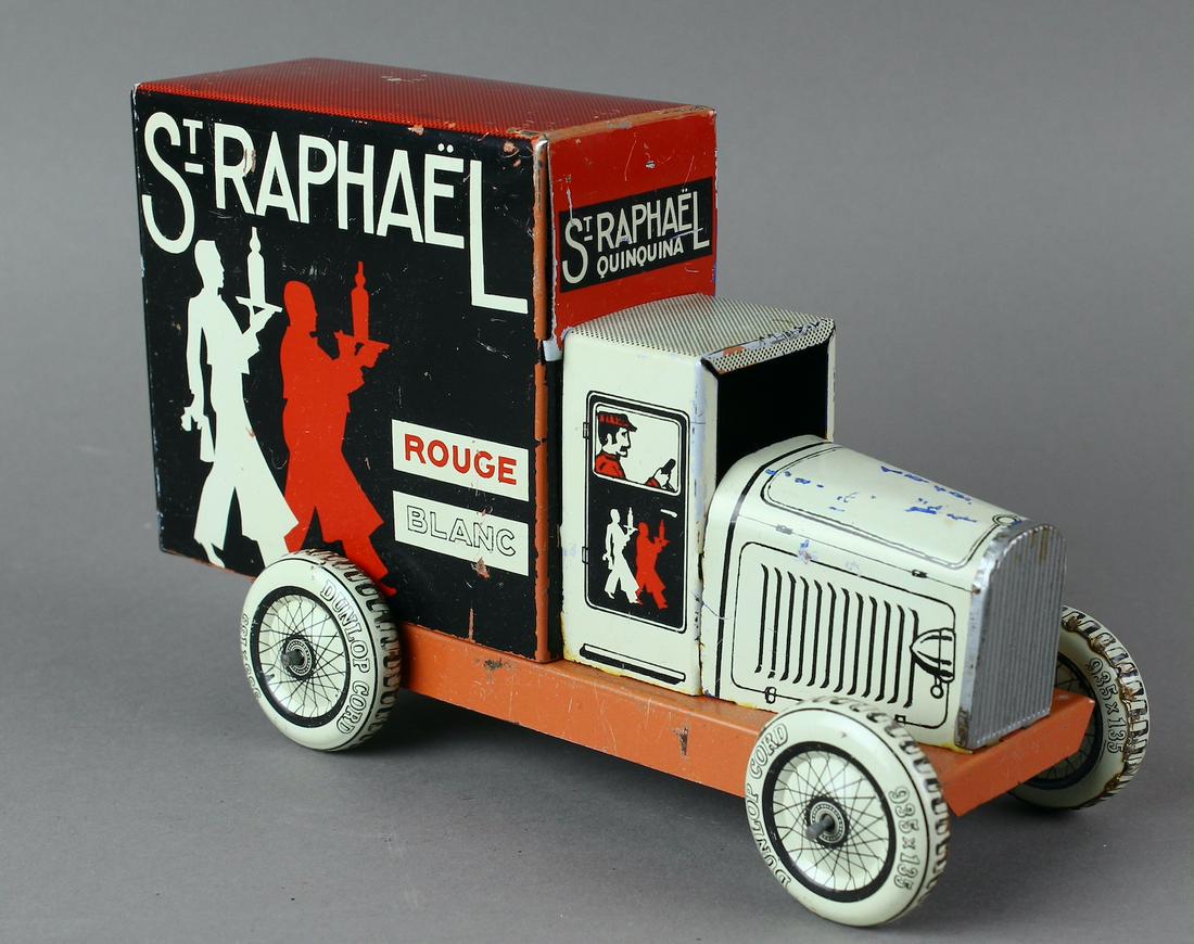 CR Rossignol French Tin Delivery Truck: CR Rossignol French Tin Delivery Truck St. Raphael. Litho advertising for St. Raphael, probably Wermuth from France.