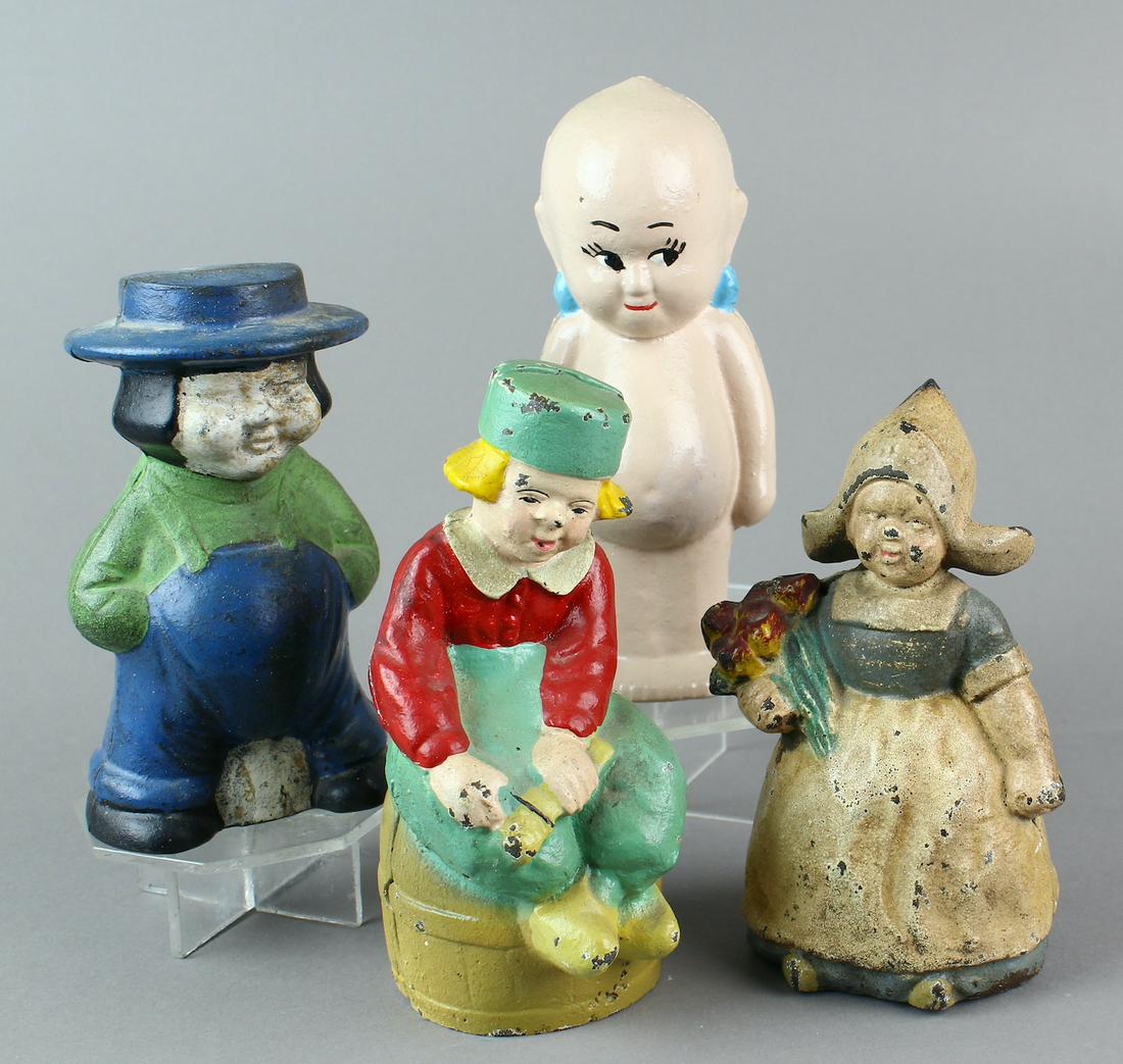 Cast Iron Hubley Dutch & Kewpie Still Banks: Cast Iron Dutch & Kewpie Still Banks. Dutch boy - Hubley Mfg. Company. Lancaster, PA - 5 1/2 inches tall.