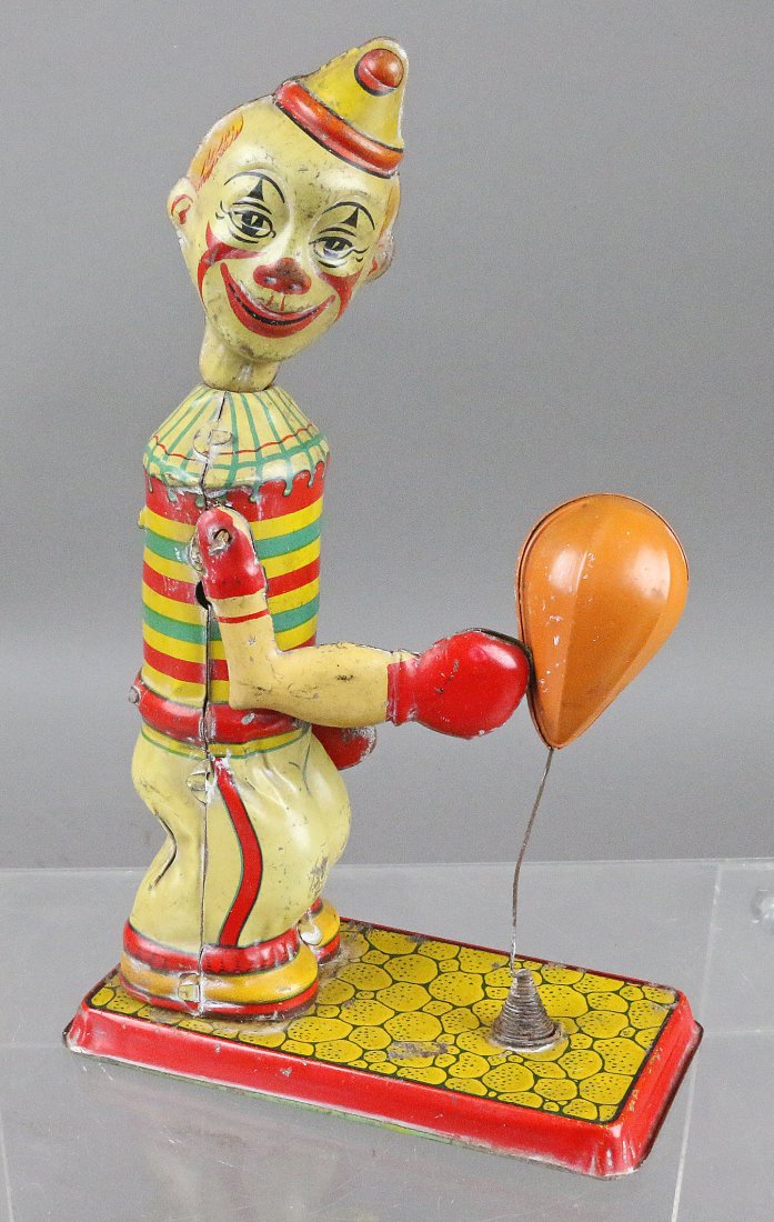 J Chein Circus Punching Bag Clown: J Chein Circus Punching Bag Clown, 9 inches, tin litho