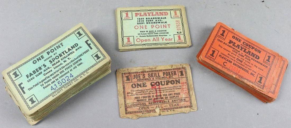 Coney Island Arcade 1920's Tickets/Cards Fabers Sportland (1 of 3)