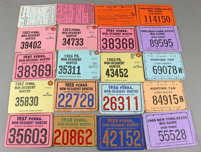 PA and NY Hunting Licenses, 195566, 20 total (0221) on Nov 25, 2022