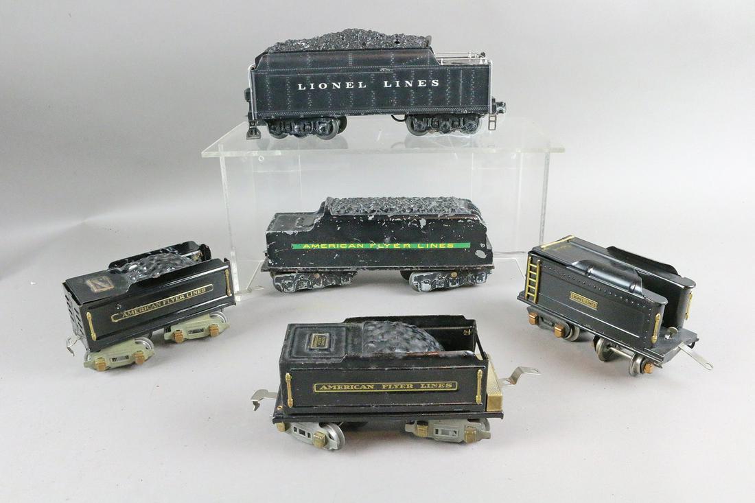 Lionel & American Flyer Tender Lot (9): Lionel & American Flyer Tender Lot (9) tenders to complete engines.