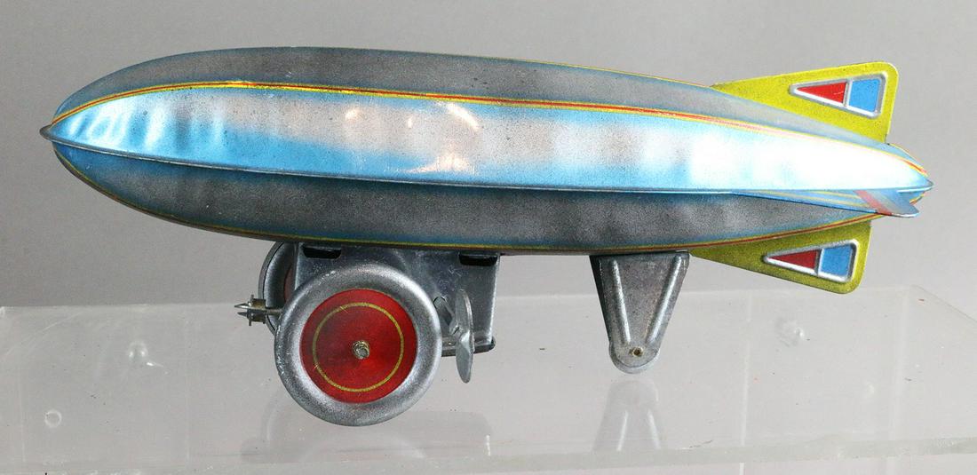 German Tin Litho Zeppelin Wyandotte Hoky Poky Lot: German Tin Litho Zeppelin Wyandotte Hoky Poky Lot, 7,7,10 inches