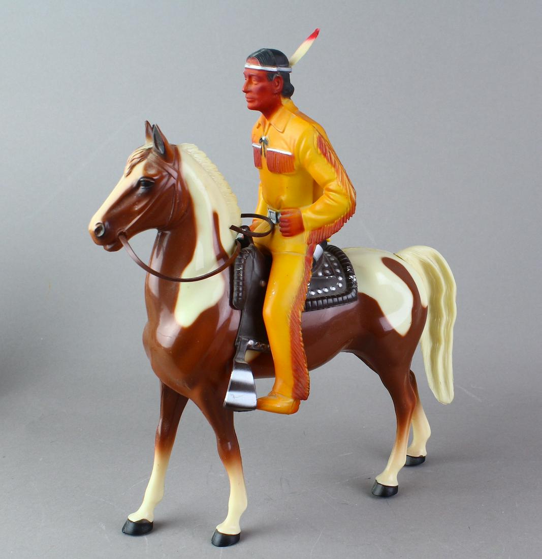 Hartland Tonto on Horse: Hartland Tonto native American on Horse with feather. The Lone Ranger's faithful sidekick by Hartland Plastics Co. in excellent condition.