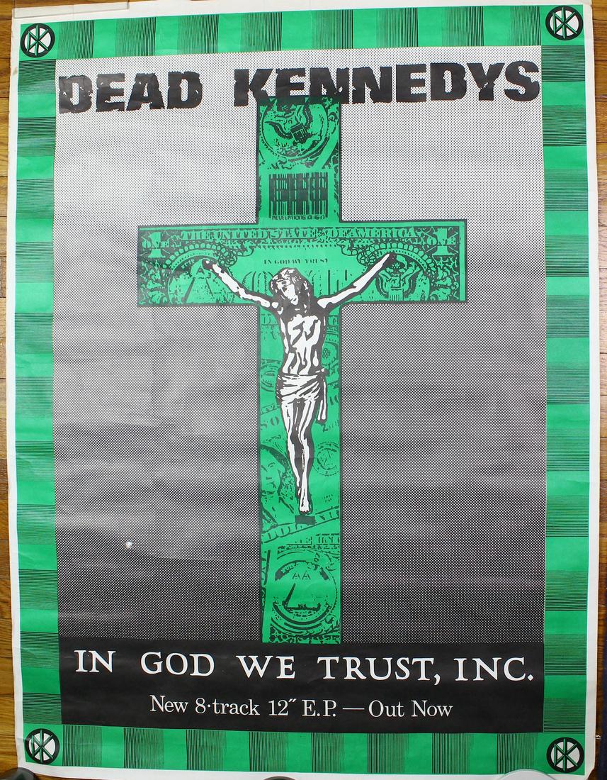 Original Dead Kennedys Poster In God We Trust Inc.: Original Dead Kennedy's Poster In God We Trust Inc. Poster is 30 by 40 inches with some crinklin, image looks good.