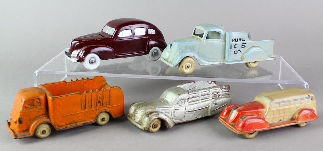 Auburn & 1940 Straights Mfg. Mercury Demo Cars: Late 1930s cars and trucks and rare 1940 Straights Mercury Demo car 5 inches.