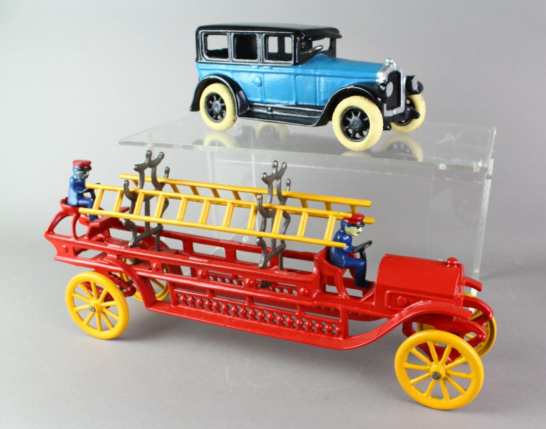 Dent Ladder Truck & Cast Iron Sedan (1 of 4)
