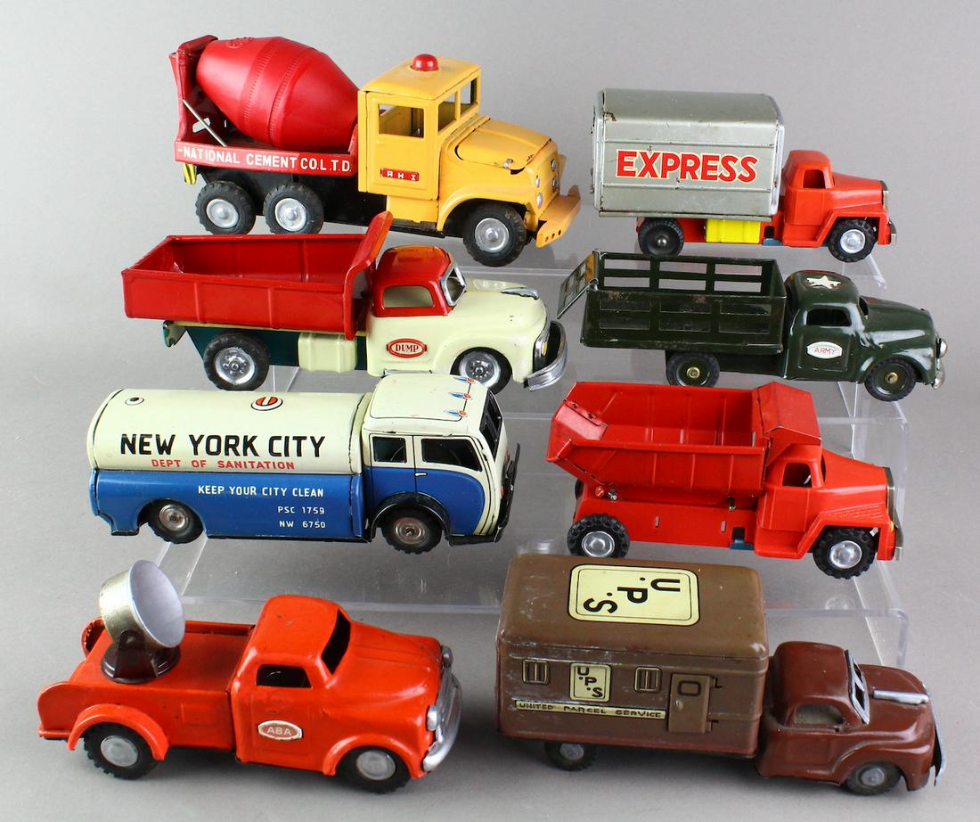 Large Lot of Japan Tin Work Trucks (1 of 5)