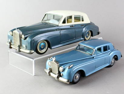 Japan Tin Rolls Royce Cars: Bandai Tin Rolls Royce Silver cloud and Rolls Royce Sedan. Longest 12 inches.