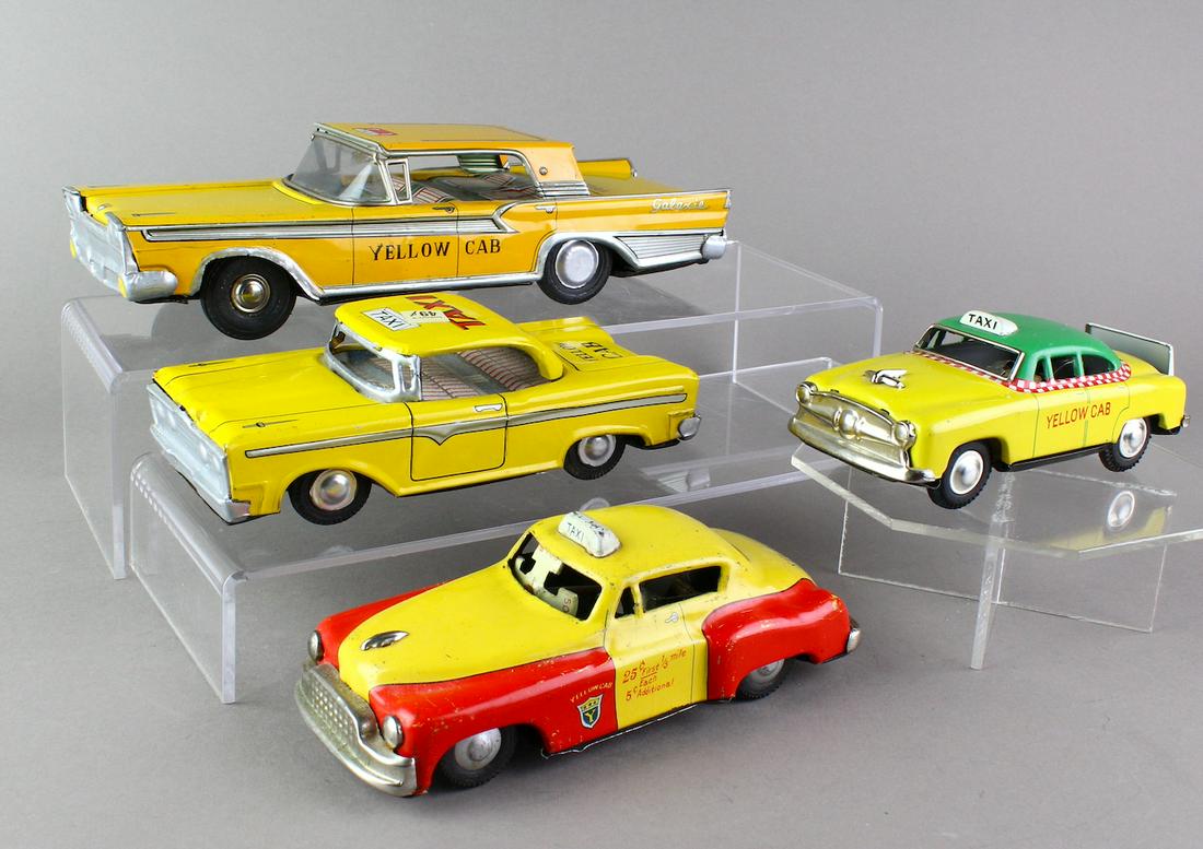 Japan Tin Yellow Cabs Friction Toys (1 of 3)