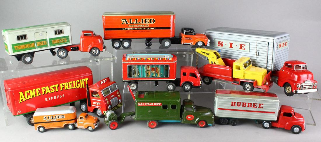 Large Lot Of Japan Tin Freight & Advertising Trucks (1 of 4)