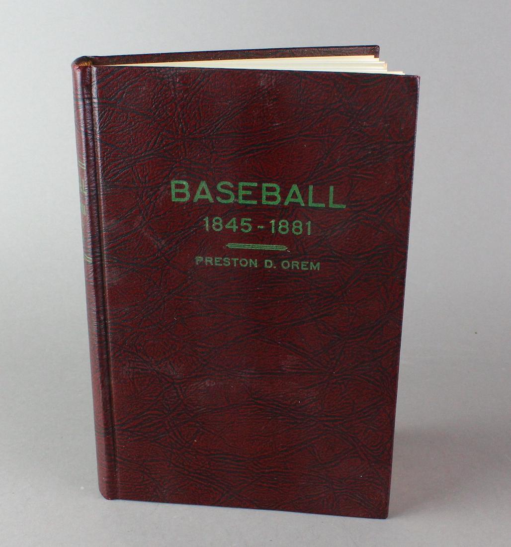 Baseball 1845-1881 Book By Preston D. Orem (1 of 4)