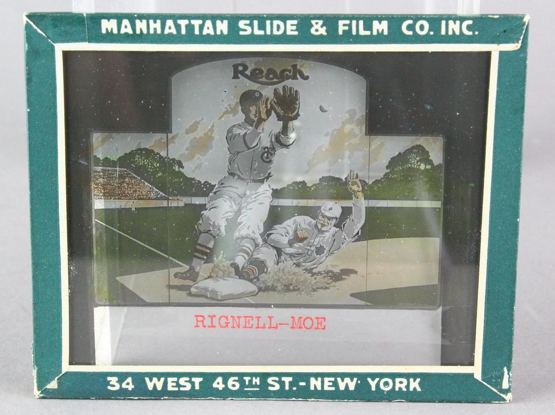1900s Lantern Slide Early Reach Baseball Manhattan (1 of 2)