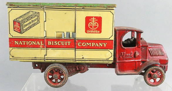 Arcade Cast Iron and Tin National Biscuit Truck: Arcade Cast Iron and Tin National Biscuit Truck, 12 inches. Good looking marriage.