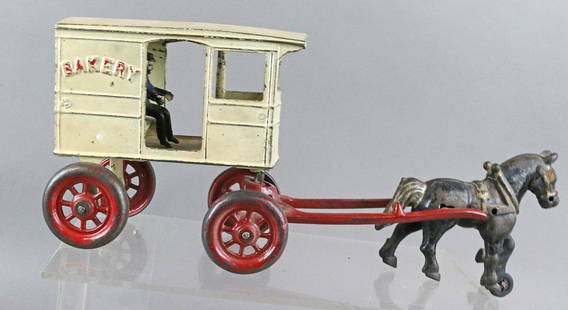 Dent Bakery Wagon Cast Iron 1890: Dent Bakery Wagon Cast Iron 1890, 15 inches