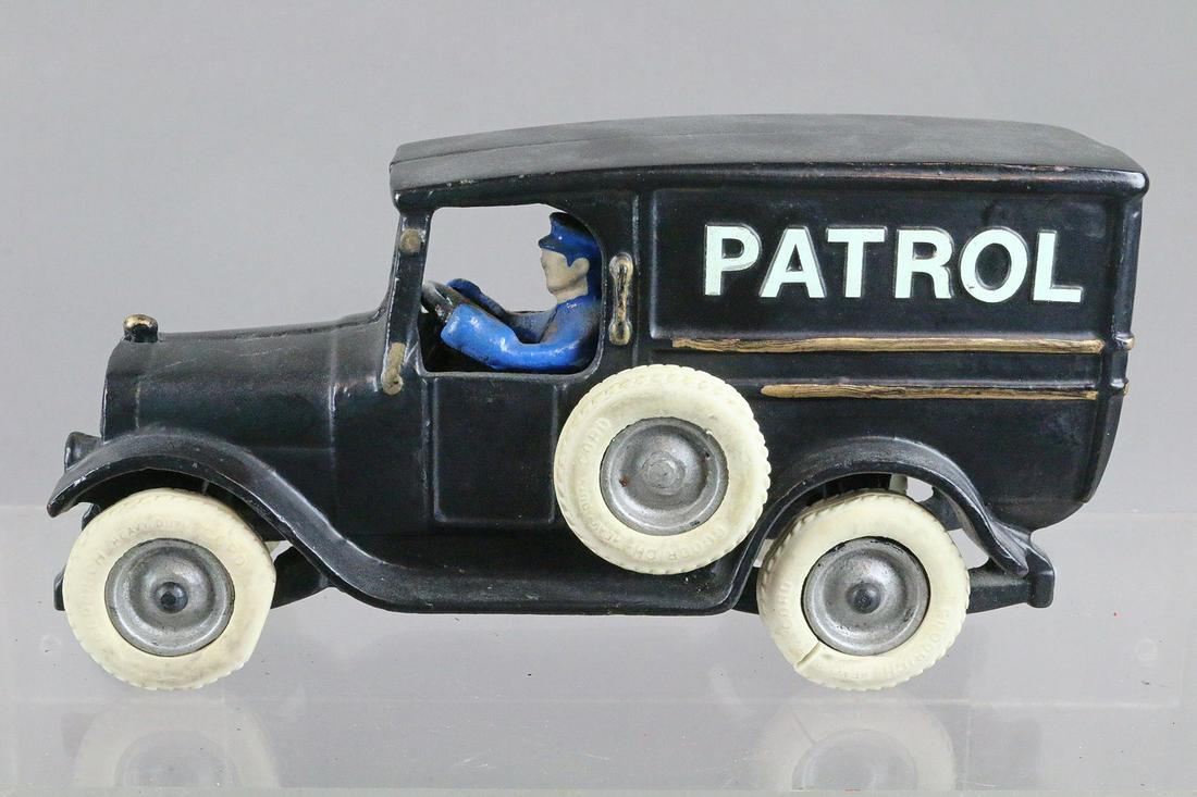 Arcade Cast Iron Police Patrol: Arcade Cast Iron Police Patrol, 8 inches, restored