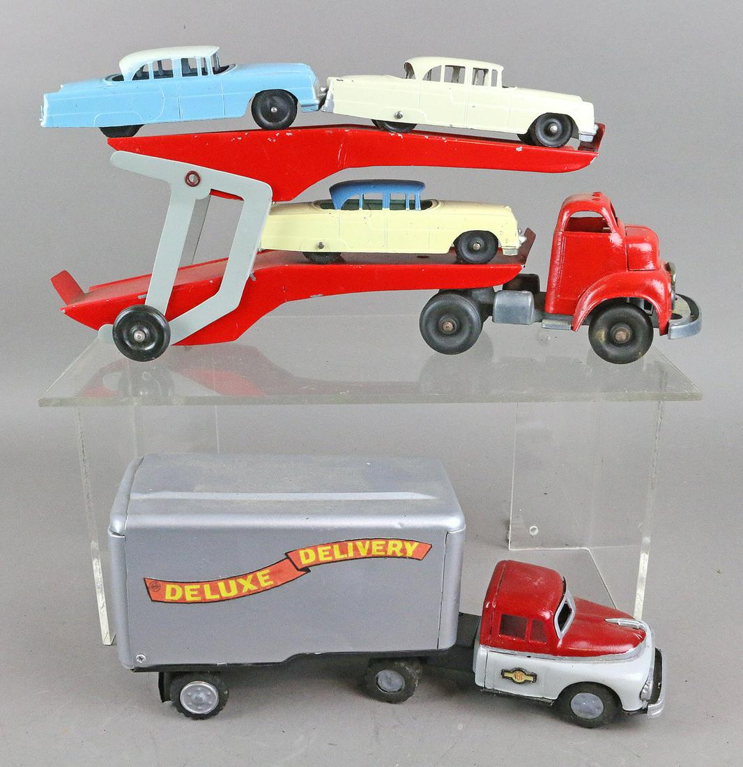 Tootsietoy Japan Tin Truck Lot: Tootsietoy Japan Tin Truck Lot, 11, 13 inches